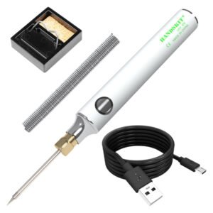 Handskit U5V 8W Electrical Soldering Iron Kit, Adjustable Temperature 330-450°C, with Solder Stand, Tin Wire