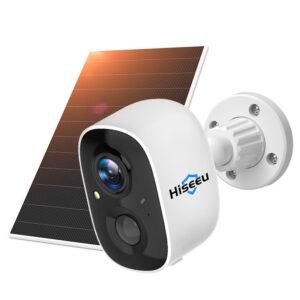 Hiseeu CG6-TZ 2K WiFi Surveillance Camera with Solar Panel, Battery Powered Wireless Outdoor Camera, 3MP Images