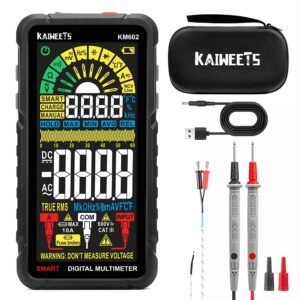 KAIWEETS KM602 Digital Multimeter - True-RMS 6000 Counts, Smart/Manual Modes, Rechargeable w/ Flashlight