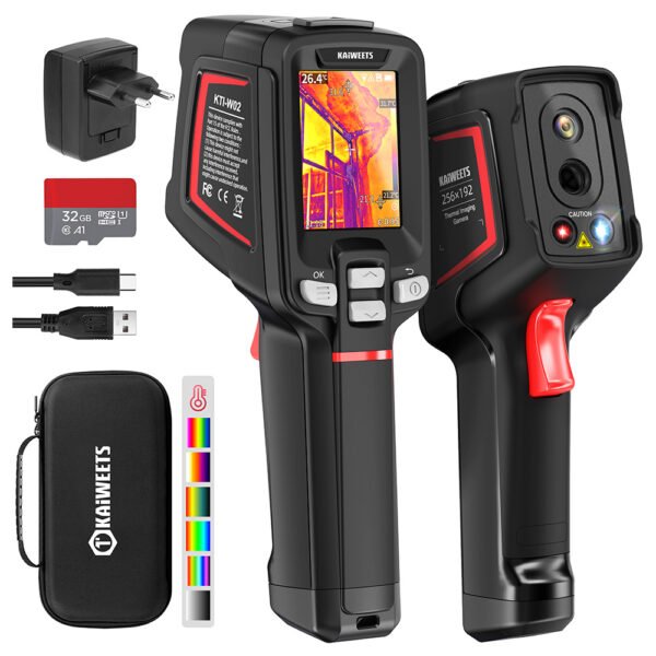KAIWEETS KTI-W02 PRO Thermal Camera (256x192 IR) w/ -20℃~550℃ Range, PIP/Fusion Modes & 16GB Card