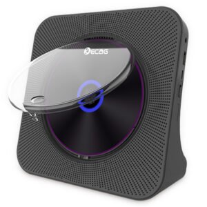 Kecag KC-806 Desktop CD Player with LED Display Bluetooth 5.0 Remote Control FM Radio MP3 Headphone Jack USB - Black