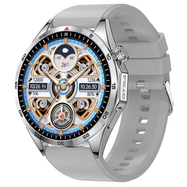 LEMFO GTS4 Smartwatch Silver Silicone Watchband