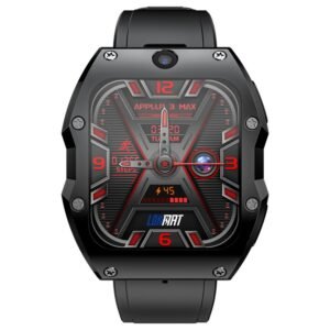 LOKMAT APPLLP 3 MAX Phone Watch 4GB RAM 128GB ROM Android 4G SIM Network GPS Sports Fitness Tracker Dual Camera - Black