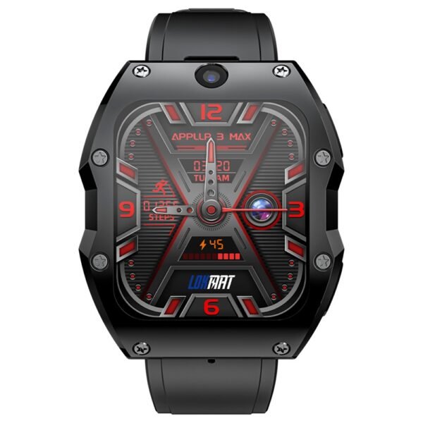 LOKMAT APPLLP 3 MAX Phone Watch 4GB RAM 128GB ROM Android 4G SIM Network GPS Sports Fitness Tracker Dual Camera - Black