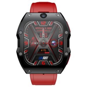 LOKMAT APPLLP 3 MAX Phone Watch 4GB RAM 128GB ROM Android 4G SIM Network GPS Sports Fitness Tracker Dual Camera - Red