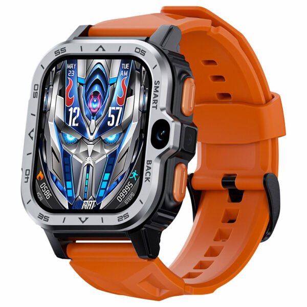 LOKMAT APPLLP 4 MAX Android Smartwatch Fitness Tracker, 2.02'' TFT Touch Screen, 4GB RAM 64GB ROM, Dual Camera - Orange