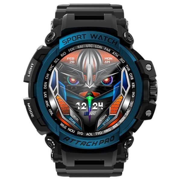 LOKMAT ATTACK Pro Smartwatch 1.32in TFT LCD Screen Bluetooth 5.1 IP68 Waterproof HR & BP Monitor, Fitness Tracker - Blue
