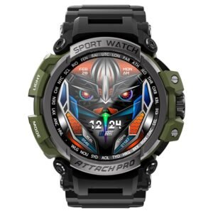 LOKMAT ATTACK Pro Smartwatch 1.32in TFT LCD Screen Bluetooth 5.1 IP68 Waterproof HR & BP Monitor, Fitness Tracker - Green
