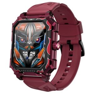 LOKMAT Ocean Max Sport Smartwatch Fitness Tracker Heart Rate, Blood Oxygen Monitor, Bluetooth 5.3 - Red