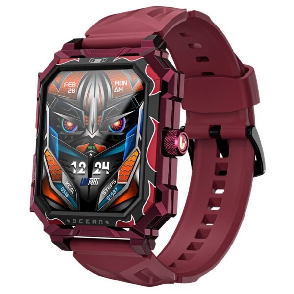 LOKMAT Ocean Max Sport Smartwatch Fitness Tracker Heart Rate, Blood Oxygen Monitor, Bluetooth 5.3 - Red