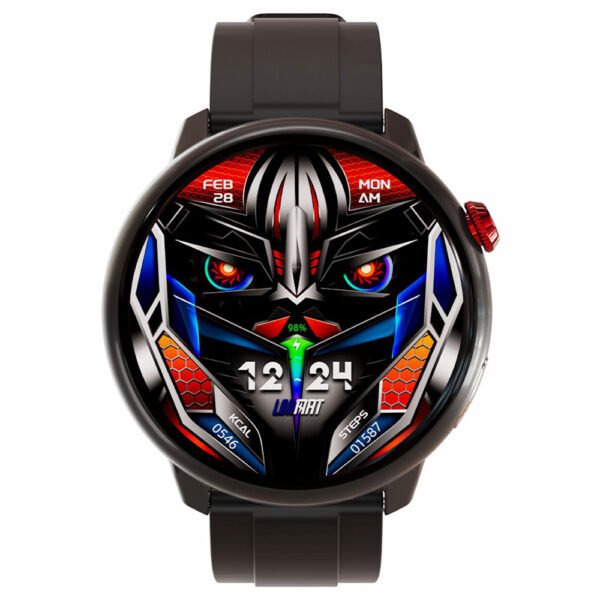 LOKMAT SKY GT Smartwatch Heart Rate Monitor, 1.43'' AMOLED LCD Screen, 4G Calling, Bluetooth 5.0, GPS Position - Black