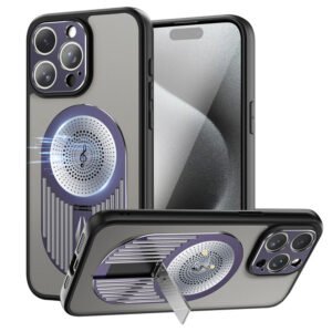 Magnetic Phone Case for iPhone 16 Pro, Shockproof, Bracket, Aromatherapy & Heat-Dissipating, Purple