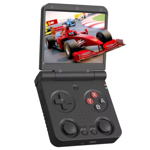 Miyoo Flip V2 Handheld Game Console, 3.5" IPS, 2.4G/5G WiFi, 3000mAh, 20+ Emulators - Black