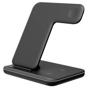 Multifunctional 15W 3-in-1 Magnetic Wireless Charger for iPhone / iWatch / Earphone, Fast Charging Base Bracket - Black