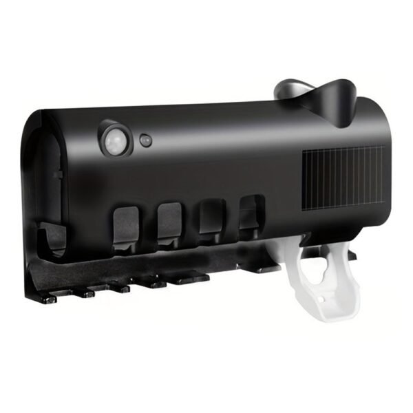 Multifunctional Smart UV Toothbrush Sterilizer Holder, Wall Mounted Toothpaste Dispenser - Black