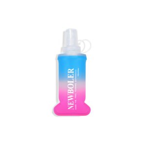 NEWBOLER BOT003 Foldable Soft Water Bottle Collapsible Portable Sports Bottle BPA-free - 150ml, Blue Gradient Pink