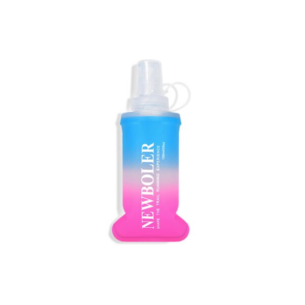 NEWBOLER BOT003 Foldable Soft Water Bottle Collapsible Portable Sports Bottle BPA-free - 150ml, Blue Gradient Pink