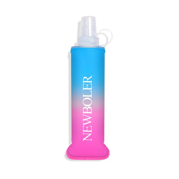 NEWBOLER BOT003 Foldable Soft Water Bottle Collapsible Portable Sports Bottle BPA-free - 250ml, Blue Gradient Pink