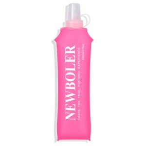 NEWBOLER BOT200 Foldable Soft Water Bottle Collapsible Portable Sports Bottle BPA-free - 500ml, Pink