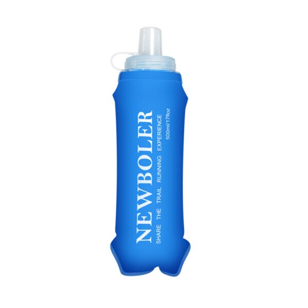 NEWBOLER BOT225 Foldable Soft Water Bottle Collapsible Portable Sports Bottle BPA-free - 500ml, Blue