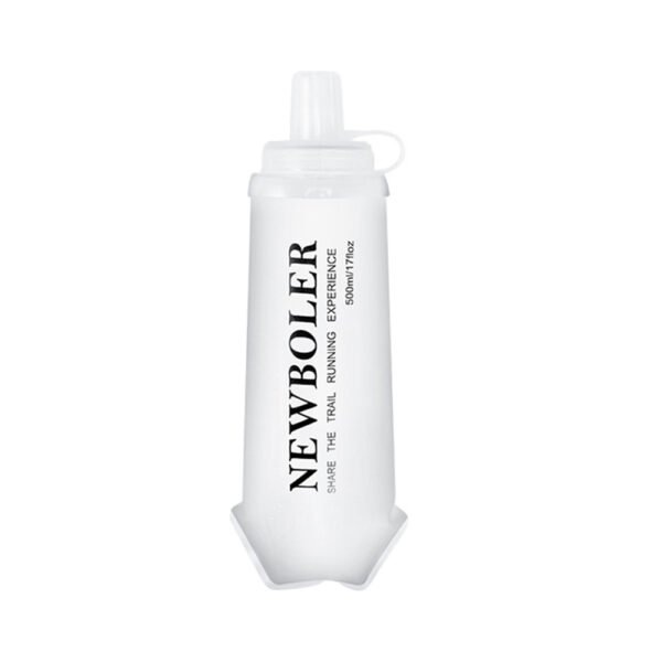 NEWBOLER BOT225 Foldable Soft Water Bottle Collapsible Portable Sports Bottle BPA-free - 500ml, White