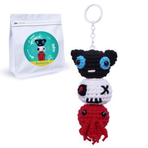 NestledCrafts Halloween Crochet Kit for Beginners, Amigurumi Knitting Kit, with Step-by-Step Video Tutorials - SpookPals