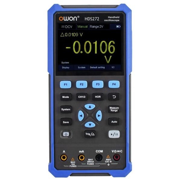 OWON HDS272 2 in 1 Digital Oscilloscope Multimeter, 70MHz Bandwidth, 250MSa/s Sampling Rate, 20000 Counts - EU Plug