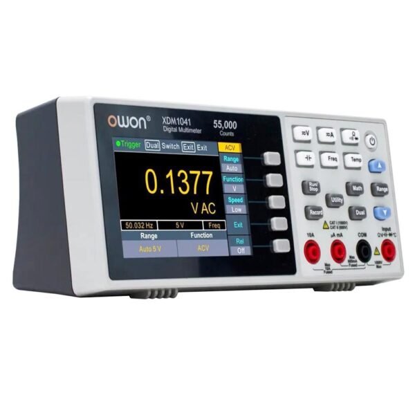 OWON XDM1041 Portable Bench Digital Multimeter, 55000 Counts, True RMS, High Accuracy, with 3.5-inch TFT LCD Screen - UK Plug