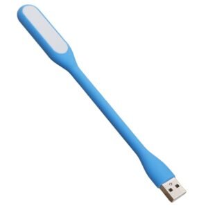 Portable USB LED Reading Light with Flexible Arm, Mini Night Lamp for Laptop, Desktop - Blue