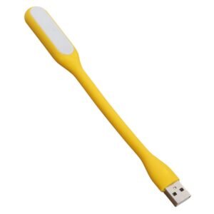 Portable USB LED Reading Light with Flexible Arm, Mini Night Lamp for Laptop, Desktop - Yellow