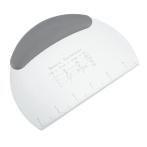 Semicircle Stainless Steel Dough Nougat Cutter Food Scraper with Scale - Grey