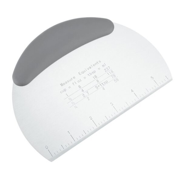 Semicircle Stainless Steel Dough Nougat Cutter Food Scraper with Scale - Grey