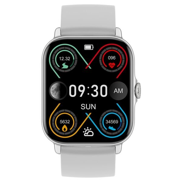 T12 Smartwatch 1.81'' Large Screen Sports Heart Rate Blood Oxygen Sleep Monitoring Bluetooth Calling - Grey
