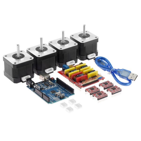 TWO TREES 4-Lead Nema17 Stepper Motor + CNC Shield + A4988 Driver Expansion Board UNO R3