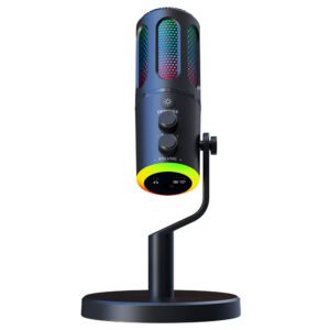 USB Plug and Play Desktop Microphone, RGB Lighting, Active Noise Reduction