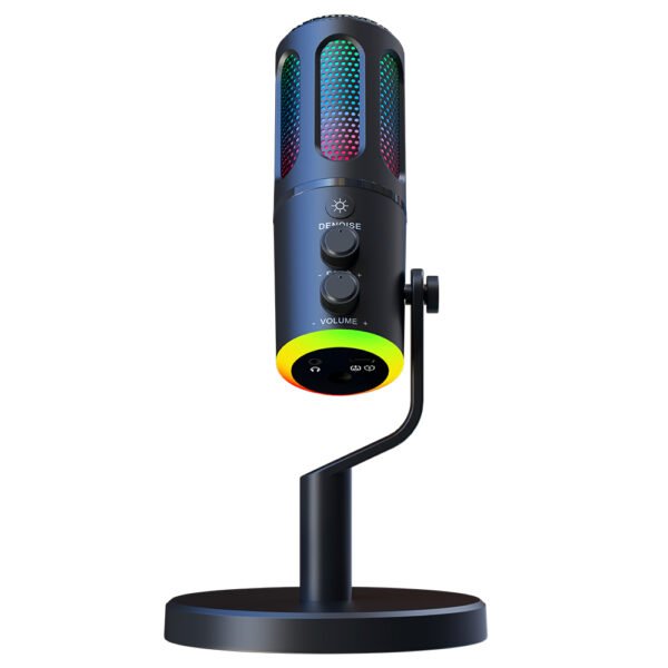 USB Plug and Play Desktop Microphone, RGB Lighting, Active Noise Reduction