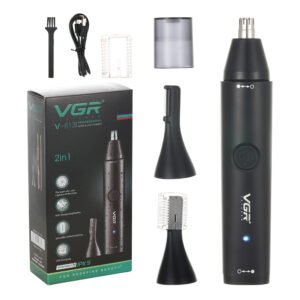 VGR V-613 2-in-1 Electric Nose Hair Trimmer, Portable Rechargeable Hair Remover, Support Body Washing, 150min Runtime
