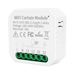 WHD09 Tuya WiFi Smart Curtain Switch Controller, Countdown/Timing Function, App/Voice Control, Home Curtain Modification