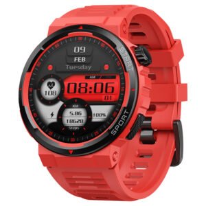 Zeblaze Ares 3 Plus Smartwatch, 1.43" HD AMOLED Screen, 100+ Workout Modes, Heart Rate Blood Oxygen Sleep Monitoring - Red
