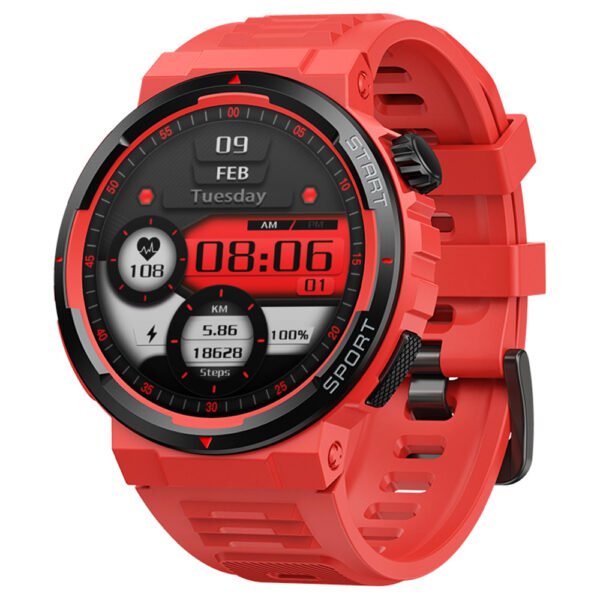 Zeblaze Ares 3 Plus Smartwatch, 1.43" HD AMOLED Screen, 100+ Workout Modes, Heart Rate Blood Oxygen Sleep Monitoring - Red