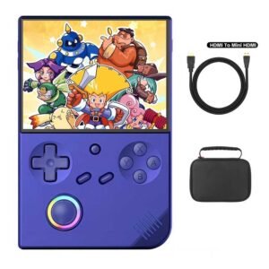 ANBERNIC RG40XXV Game Console 32GB TF Card + HDMI to Mini HDMI Cable + Protective Bag - Blue