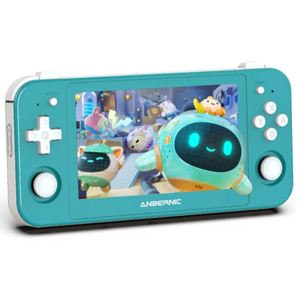 ANBERNIC RG505 Android 12 Game Console, 4GB LPDDR4X, 128GB+128GB TF Card, 3154 games, Moonlight Streaming - Turquoise