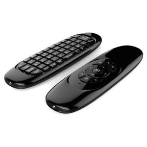 C120 6-Axis Gyro 2.4G Mini Wireless Air Mouse QWERTY Keyboard for Android/Windows/Mac OS/Linux Systems - Black