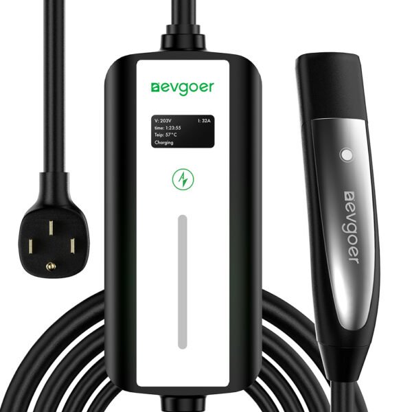 EG Evgoer EV Charger, Level 2 32 Amp, 16FT Cable, NEMA14-50 Plug, Adjustable Current, IP66 Waterproof, for All Tesla Models
