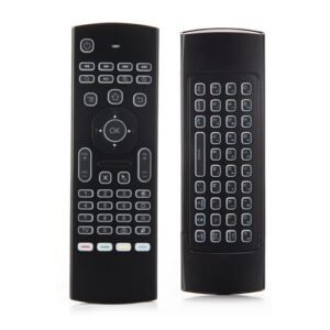 MX3 2.4G Backlight 6-Axis Gyro Air Mouse Motion-Sensing Wireless Keyboard - Black