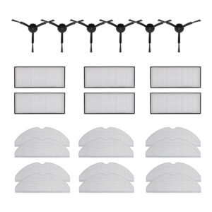 Roborock S8 Accessories Set Black (6 x Side Brush + 6 x Filter + 12 x Mop Cloth )