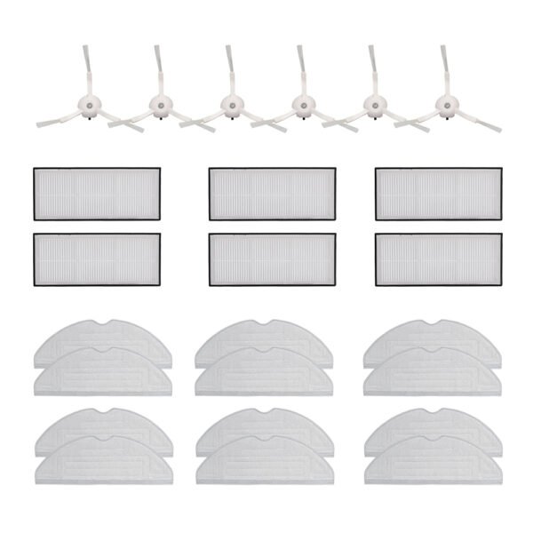 Roborock S8 Accessories Set White (6 x Side Brush + 6 x Filter + 12 x Mop Cloth )