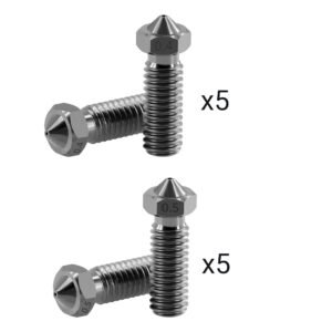 10pcs TWO TREES Hardened Steel Volcano Nozzle with M6 Thread (0.4mm 5pcs, 0.5mm 5pcs)