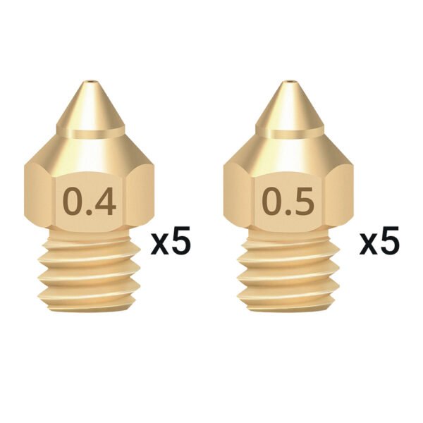 10pcs TWO TREES Copper TTS Pointed Nozzle (0.4mm 5pcs, 0.5mm 5pcs)