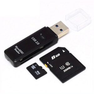 USB 2.0 SD Card Reader 5Gbps Transmission Speed for TV, Laptop, Computer, Camera - Black